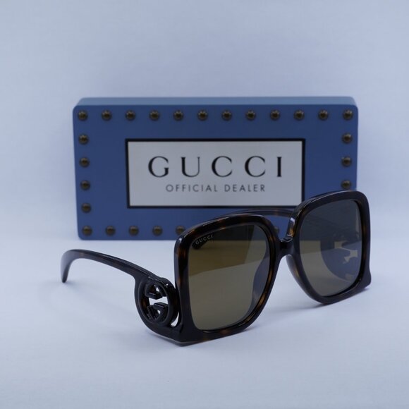 Gucci GG1326S 007 Square Sunglasses – Havana\Brown - Picture 10 of 11